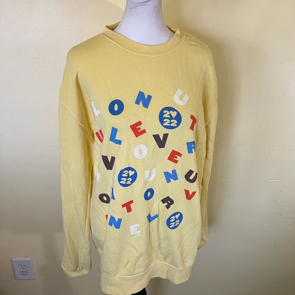 Harry Styles 2022 Love on Tour Yellow Graphic Sweatshirt Size Large - Picture 1 of 6